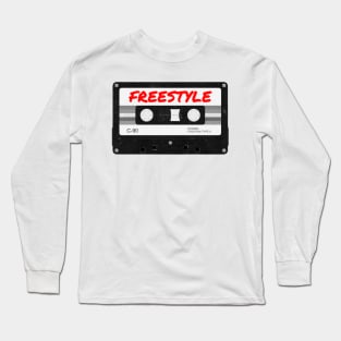 Retro 80s Music Freestyle Mixtape Red Long Sleeve T-Shirt